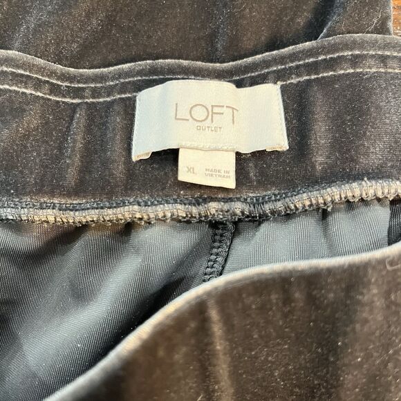 LOFT Outlet Grey Velvet Wide-Leg Pull On Pants Size XL - Picture 5 of 5